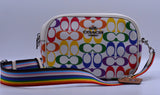 COACH Jamie Camera Bag In Signature Leather Rainbow🌈Pride Chalk Multi CA175